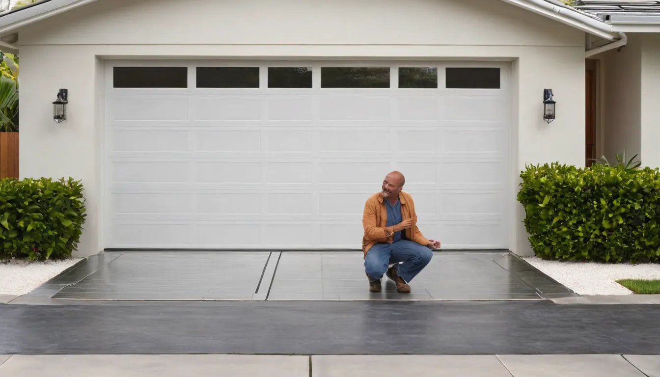 Garage door provider adjusting the track of a residential garage door in the St. Petersburg area